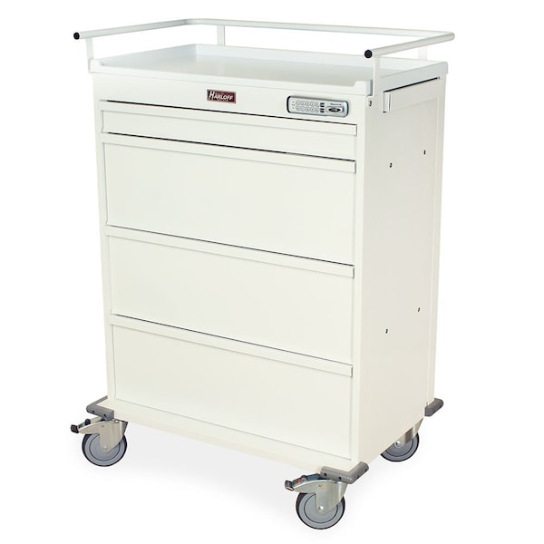 Value Punch Card Medication Cart with E-Lock, 600 Punch Card Capacity
